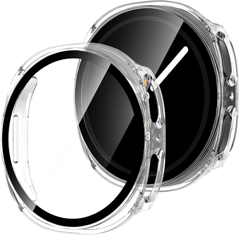 Tensea [2Pack] for Samsung Galaxy Watch 8 2025 Screen Protector Case 44mm Accessories, Protective Face Cover for 44 mm, Hard Bumper Built-in Tempered Glass Film for Women Men - Image 1